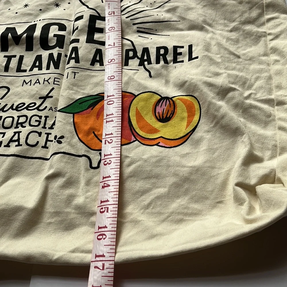 Maxi Canvas Tote Bag Georgia Peach Large Totebag Umgee NWOT - Picture 11 of 13